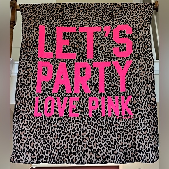 PINK Victoria's Secret Other - Victoria Secret PINK “Let’s Party, Love Pink” throw blanket